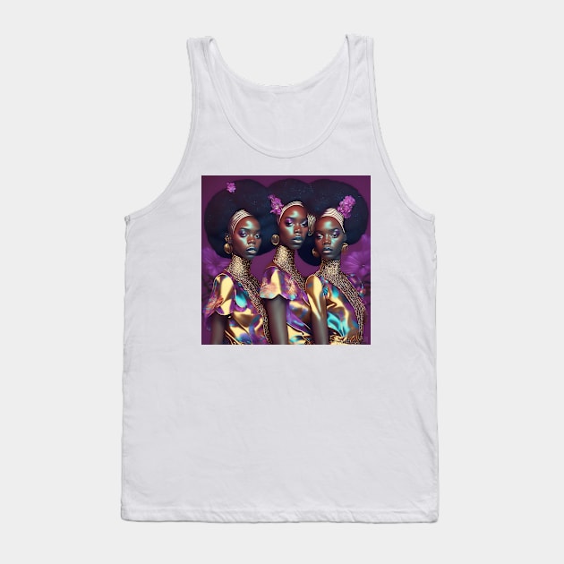 [AI Art] Oleander Sisters, Disco Style Tank Top by Sissely